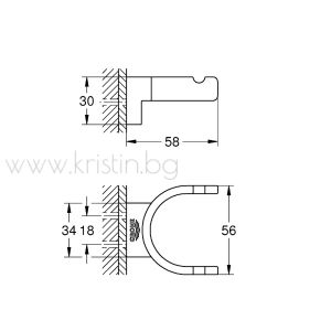 Двойна закачалка за халат Grohe Selection, в цвят Brushed Cool Sunrise