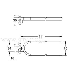 Държач за кърпи с две рамена, Grohe Selection, в цвят Brushed Cool Sunrise