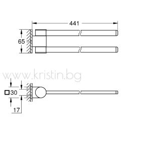 Държач за кърпи с две въртящи се рамена, Grohe Selection, в цвят Brushed Cool Sunrise