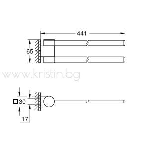Двоен хавлийник за кърпи Grohe Selection, черен мат