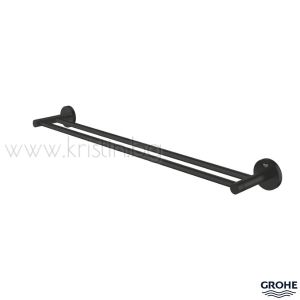 Двоен хавлийник за кърпи Grohe Essentials черен мат