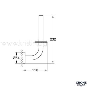 Поставка за тоалетна хартия резерва, Grohe Essentials черен мат
