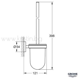 Четка за тоалетна чиния Grohe Essentials черен мат