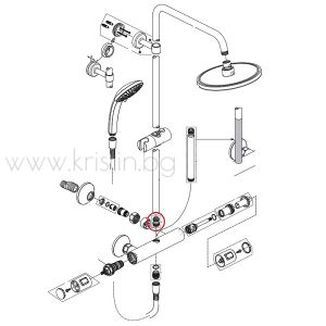 Удължител за душ система Ideal Standard, хром