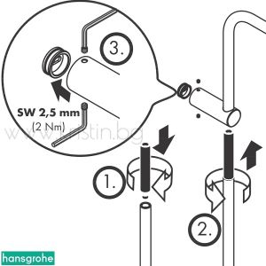 Удължител за душ система Hansgrohe, 100 мм