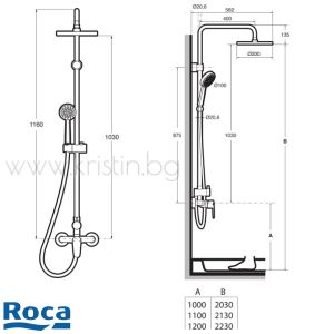 Душ система с едноръкохватков  смесител Roca Victoria M