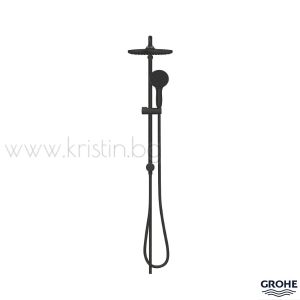 Душ система Grohe Tempesta System 250, черен мат, окачване 620 мм