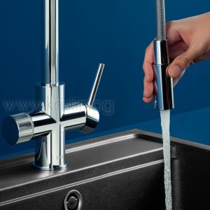 Кухненски смесител за филтрирана вода Roca Aquafy, изтеглящ се чучур