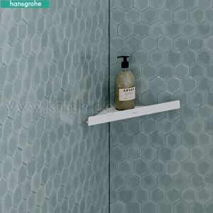Ъглова етажерка мрежа, Hansgrohe Addstoris, бял мат