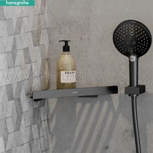 Ъглова етажерка мрежа, Hansgrohe Addstoris, матиран черен хром