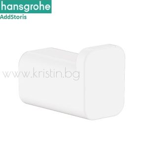 Единична закачалка Hansgrohe Addstoris, бял мат