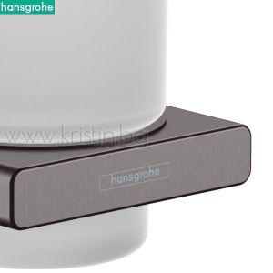 Чаша за четки за зъби Hansgrohe Addsroris, матиран черен хром