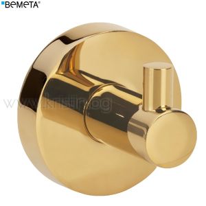 Единична закачалка за баня Bemeta Brilo, в цвят злато гланц