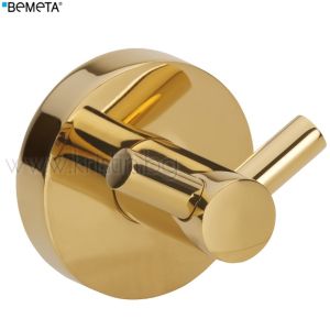 Двойна закачалка за баня Bemeta Brilo, в цвят злато гланц