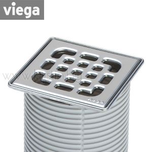 Подов сифон  Viega Advantix  с неръждаема рамка и решетка 10х10 см, и клапа против миризми