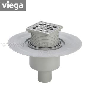 Подов сифон  Viega Advantix  с  решетка 10х10 см, вертикално оттичане