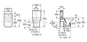 Моноблок Roca Dama compact 600 мм с тоалетно казанче One Piece