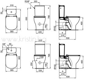 Моноблок Tesi Ideal Standard Aquablade T008201