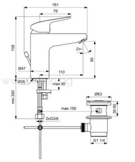 Смесител за мивка CeraFlex Ideal Standard GRANDE