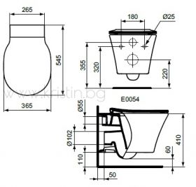 Конзолна тоалетна чиния Connect Air Ideal Standard