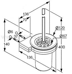Kludi A-Xes 4897405, четка за WC с държач