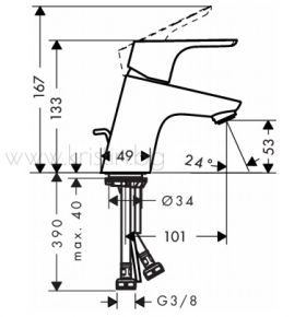 Hansgrohe Focus 70, стоящ смесител за мивка 31730000 