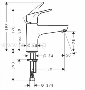 Hansgrohe Focus, стоящ смесител 31931000 