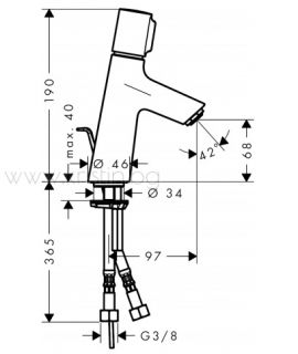 Hansgrohe Talis S, стоящ смесител за мивка 72040000