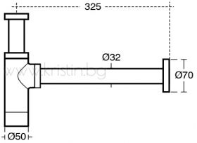 Сифон за мивка с овално тяло Ideal Standard, хром 