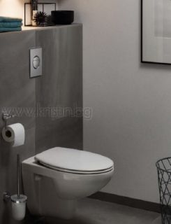 Конзолна тоалетна чиния Bau Ceramic, с капак с плавно затваряне