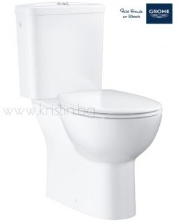 Моноблок Grohe Bau Ceramic с хоризонтално оттичане и капак с плавно затваряне