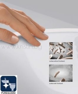 Конзолна тоалетна чиния Grohe Euro Ceramic Compact, с покритие Pureguard и капак с плавно затваряне