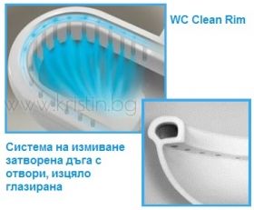 Моноблок Grohe Bau Ceramic с хоризонтално оттичане
