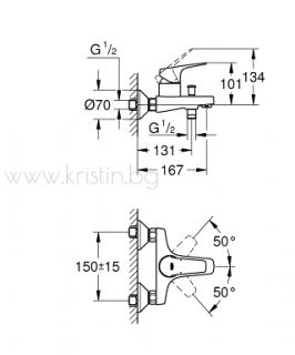 Комплект смесители за баня Grohe BauFlow и New Tempesta 100