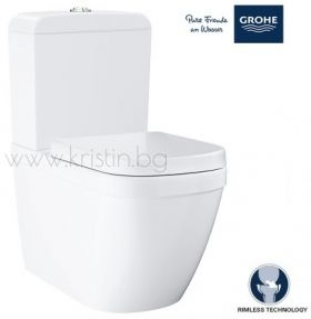 Моноблок Grohe Euro Ceramic 39338000  плътно прилепнал до стената комплект с капак с метални панти