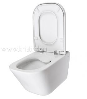 Комплект Roca The Gap 4 в 1- структура за вграждане Duplo WC, конзолна тоалетна чиния с капак с плавно затваряне и бутон хром