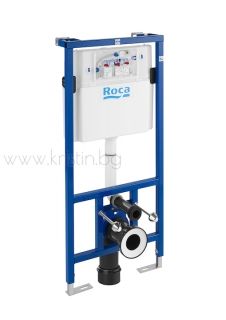 Комплект Roca The Gap 4 в 1- структура за вграждане Duplo WC, конзолна тоалетна чиния с капак с плавно затваряне и бутон хром