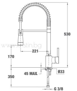 Смесител за кухня Teka Ares 939 хром, с подвижен душ