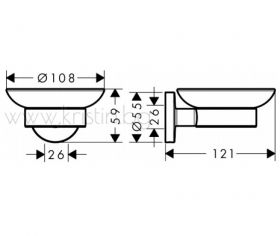 Стъклена сапунерка Hansgrohe Logis Universal