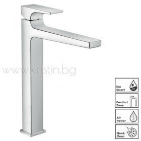Hansgrohe Metropol 260, стоящ смесител за мивка с удължено тяло и pop-up витло