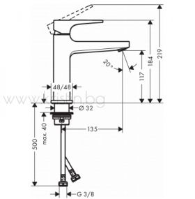 Hansgrohe Metropol 110, стоящ смесител за мивка 